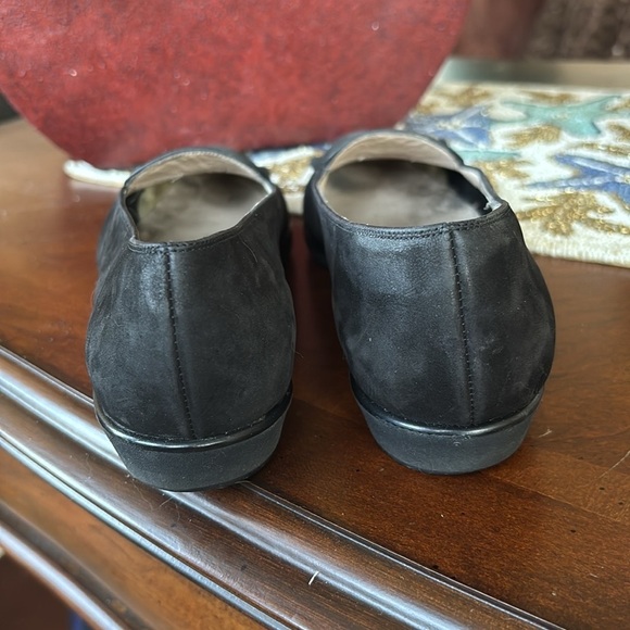 Salvatore Ferragamo Black Suede Leather Loafers Slip On Shoes Embroidered Logo - Picture 6 of 16